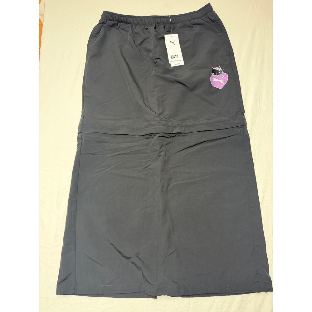 Puma x Hello Kitty Black Convertible Maxi Skirt Relaxed Fit Women Medium New - Picture 2 of 9